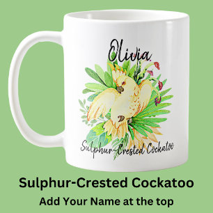 Lägg till Namn Svaveltäckt Cockatoo Australian Bir Kaffemugg