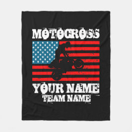 Lägg till Namn Team Namn etc. MOTOCROSS Rider USA  Fleecefilt