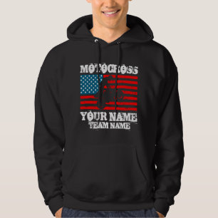 Lägg till Namn Team Namn etc. MOTOCROSS Rider USA Hoodie