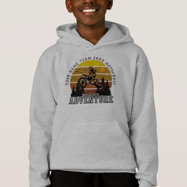 Lägg till Namn Team Year Motocross Mountain Äventy T Shirt (Framsida)