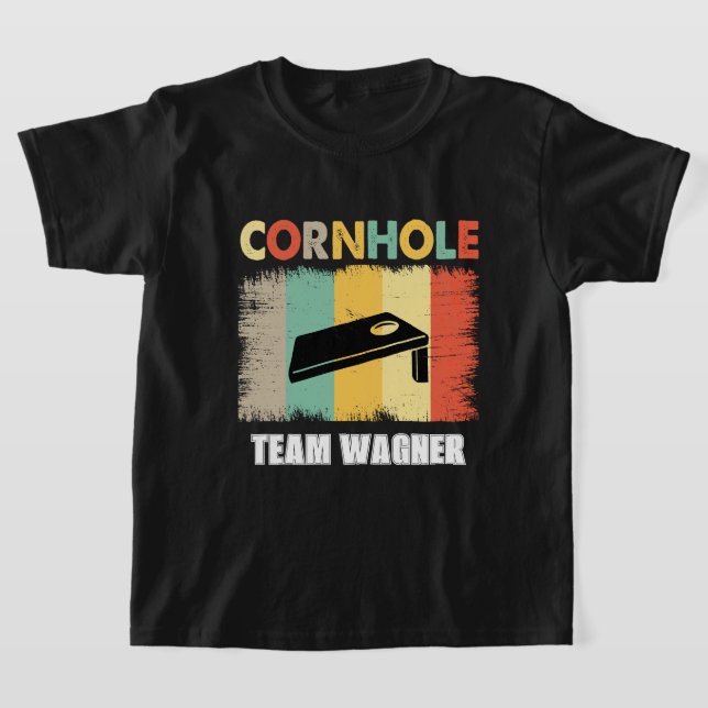 lägg till namn-teamcornhål t shirt (Laydown)