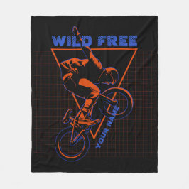 Lägg till Namn Text BMX Extreme Freestyle Red Geom Fleecefilt