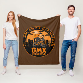 Lägg till Namn Text BMX Freestyle Street Stil Expe Fleecefilt