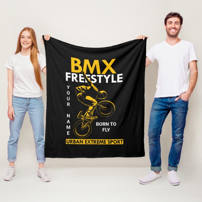 Lägg till Namn Text BMX Freestyle Urban Extreme Sp Fleecefilt (På plats)