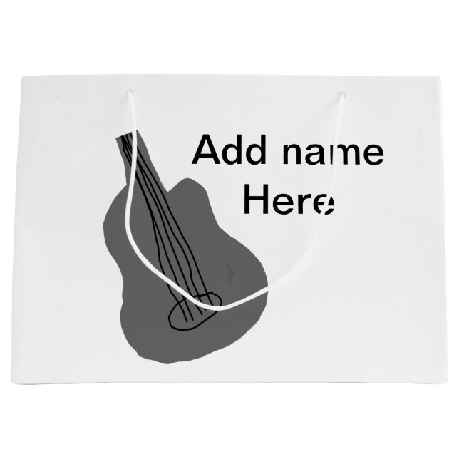 Lägg till namn-text brun akustisk gitarr, redigerb (Framsidan)