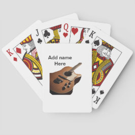 Lägg till namn-text brun akustisk gitarr, redigerb casinokort