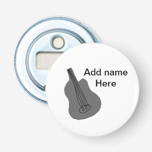 Lägg till namn-text brun akustisk gitarr, redigerb flasköppnare