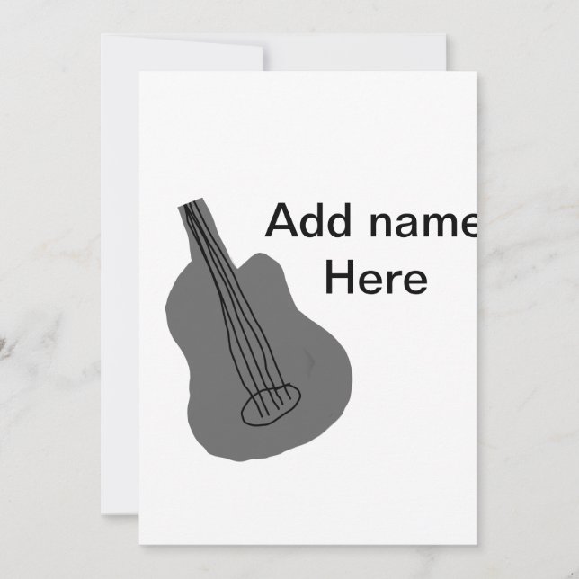 Lägg till namn-text brun akustisk gitarr, redigerb inbjudningar (Framsida)