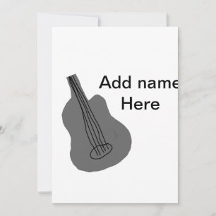 Lägg till namn-text brun akustisk gitarr, redigerb inbjudningar