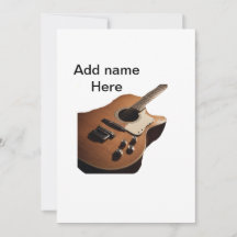 Lägg till namn-text brun akustisk gitarr, redigerb