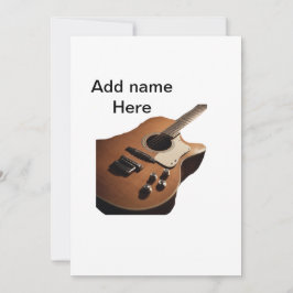 Lägg till namn-text brun akustisk gitarr, redigerb inbjudningar