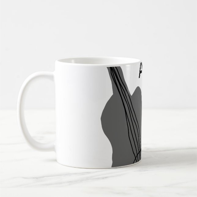 Lägg till namn-text brun akustisk gitarr, redigerb kaffemugg (Vänster)
