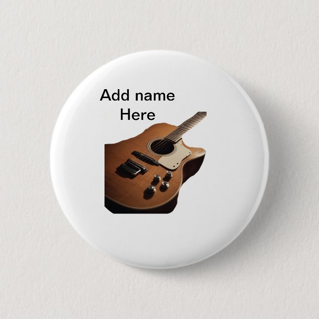 Lägg till namn-text brun akustisk gitarr, redigerb knapp (Framsida)