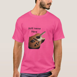 Lägg till namn-text brun akustisk gitarr, redigerb t shirt
