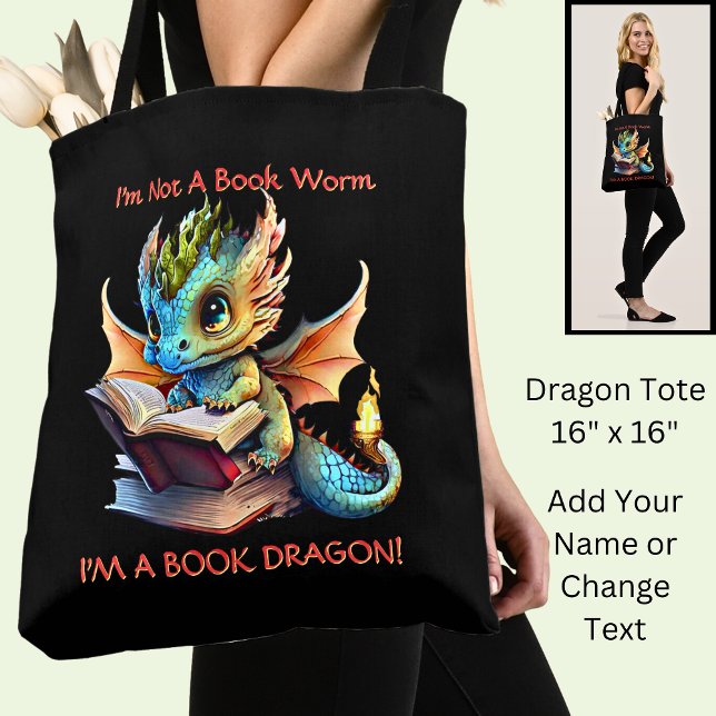 Lägg till Namn-text - inte en BookWorm A Bok-dram Tygkasse (Skapare uppladdad)