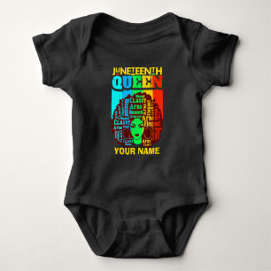 Lägg till Namn Text Junetelfte svarta drottningen T Shirt