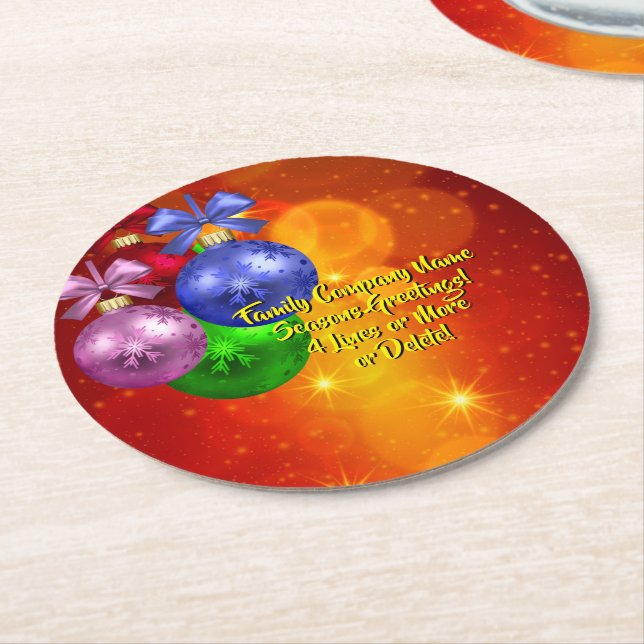 Lägg till Namn-textmatchande jul Underlägg Papper Rund (Vinklad)