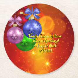 Lägg till Namn-textmatchande jul Underlägg Papper Rund