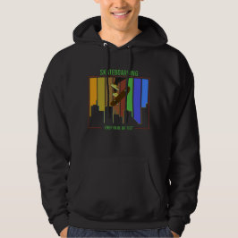 Lägg till Namn-textskateboarding på stadsscen Hoodie