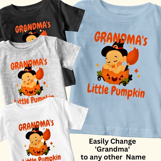 Lägg till Namn /Title Grandpas farmor Little Pumpk T Shirt (Skapare uppladdad)