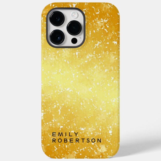 Lägg till Namn Trendig Modern minimalistisk Guld F (Baksida)