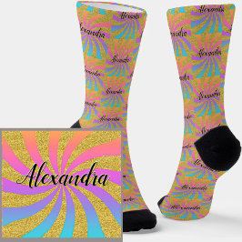 Lägg till Namn Twisted Sunburst Pop Art Sparkles R
