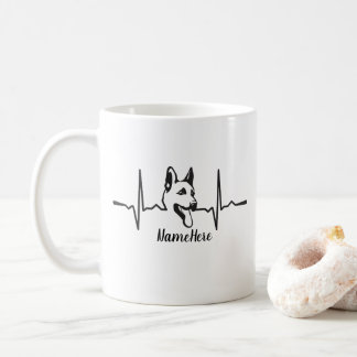 Lägg till Namn, tyska shepherd Heartslag på kaffe Kaffemugg