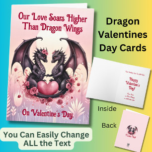Lägg till Namn, våra Kärlek-soarer - Dragon Valent Kort