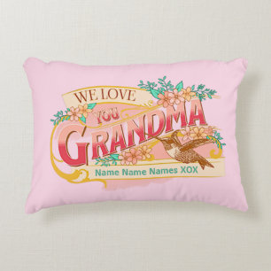 Lägg till Namn We Kärlek You Grandma för farmors R Prydnadskudde