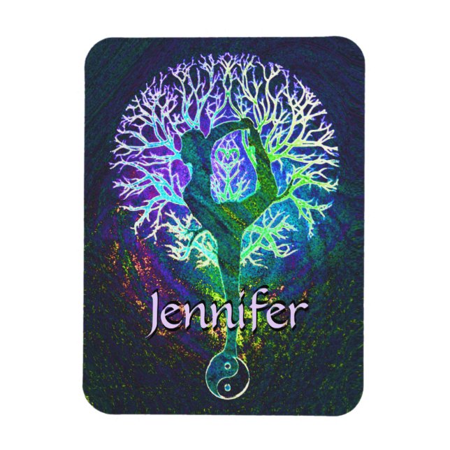 Lägg till Namn | Yoga Träd Magnet (Vertikal)
