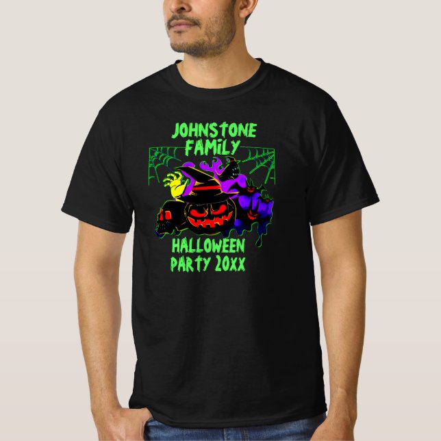 Lägg till Namnens redigeringstext Halloween fest å T Shirt (Framsida)
