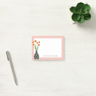 LÄGG TILL NAMNET A Vas & Bouquet Post-it Notes Block