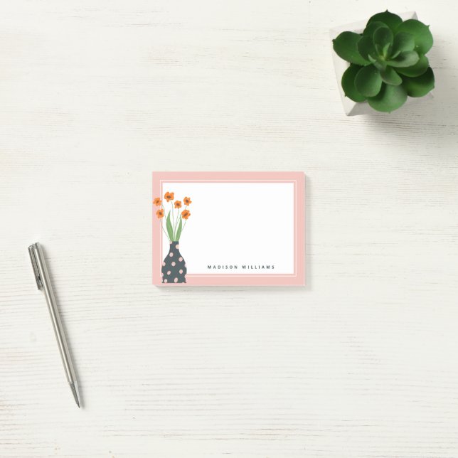 LÄGG TILL NAMNET | A Vas & Bouquet Post-it Notes Block (Kontor)