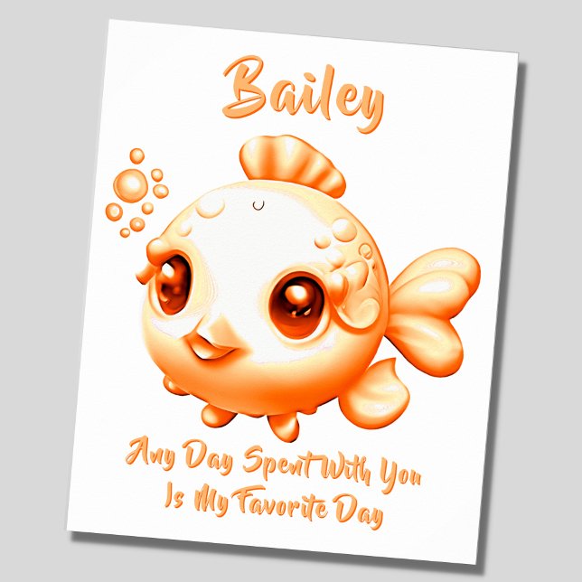 Lägg till namntext, Baby Gold Fish Nursery Poster (Skapare uppladdad)