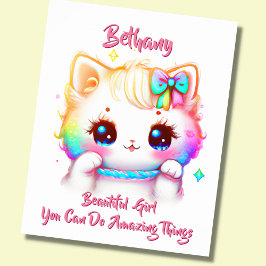 Lägg till namntext,  Färgstark Kattunge Nursery  Poster