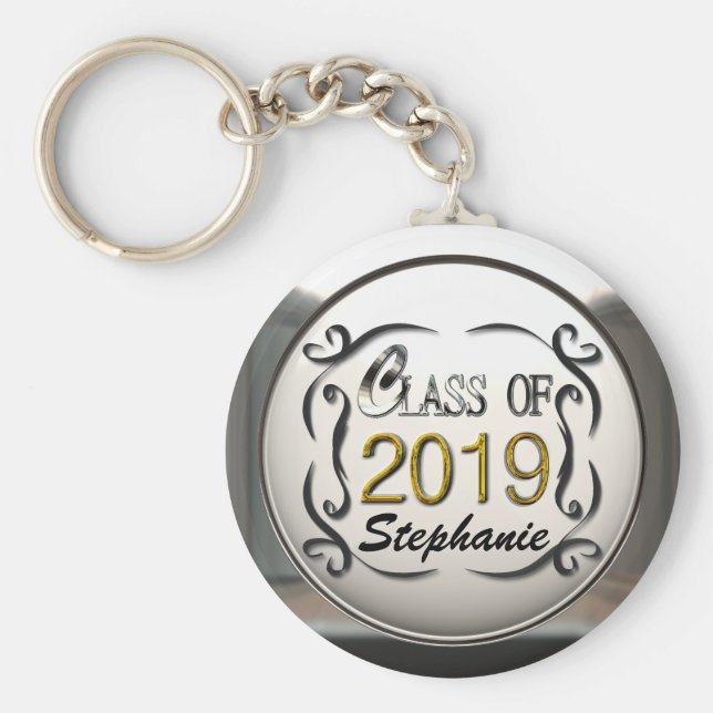 Lägg till nyckelkedjan Namn i 2019 Studenten Nyckelring (Framsidan)