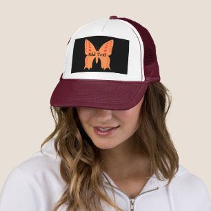 Lägg till Orange Butterfly utskriven med vackra so Keps