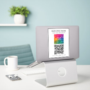 Lägg till överföring av QR-kodtext Business Logoty Klistermärken