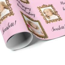 Lägg till Papper för PHOTO & NAMN Rosa Birthday Wr