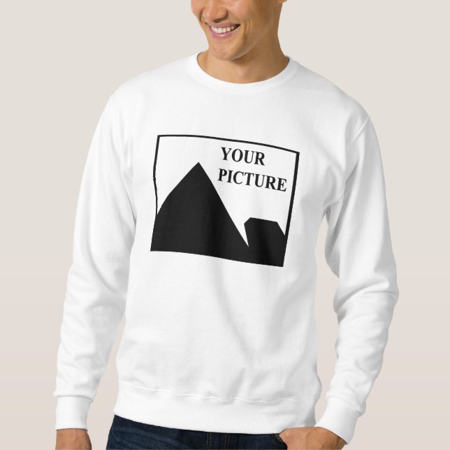 Lägg till Personlig Bild Business Company Namn Lång Ärmad Tröja (Framsida)