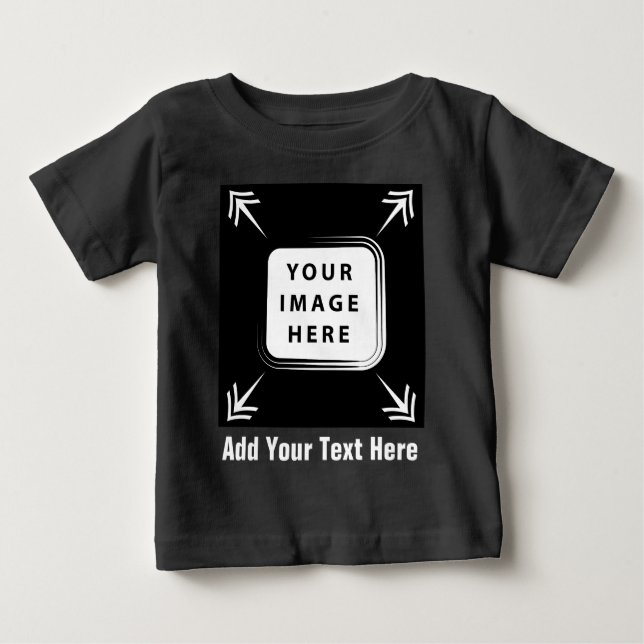 Lägg till personlig foto bild småbarn babypresente t shirt (Framsida)