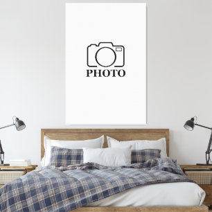 Lägg till Personlig Foto Bröllop Modern Cute Elega Canvastryck