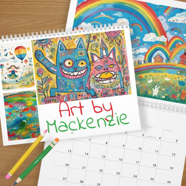 Lägg till Personligen Childrens Art Kalender (Add Your Children's Art Personalized Calendar by Ricaso. Start at any month you want. Many options )