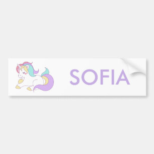 lägg till Personligen Cute Unicorn i ditt namn Bildekal