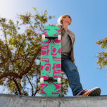 Lägg till Personligen Mint-Rosa för eget namn Mini Skateboard Bräda 18,5 Cm<br><div class="desc">Med Skateboard för egna Personliger för eget namn kan du lägga till personligens namn i modern shock rosa-typografi på en enkel bakgrund för myntgrönt. Anpassa genom att redigera texten i textrutan. Ge en anpassningsbar har gjort en gåva, skateboard-personlig till din favoritskateboarder för jul, födelsedag eller din BFF. Designad av ©Evco...</div>