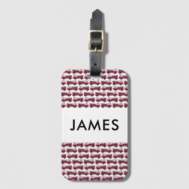 Lägg till Personligen Red Fire lastbil Bagagebricka (Framsida vertikal)