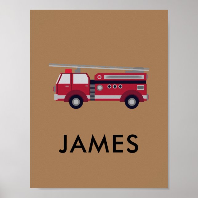 Lägg till Personligen Red Fire lastbil Poster (Framsidan)
