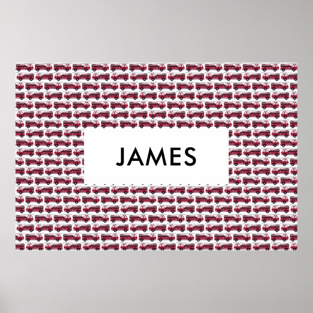 Lägg till Personligen Red Fire lastbil Poster (Framsidan)