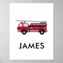 Lägg till Personligen Red Fire lastbil Poster