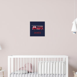 Lägg till Personligen Red Fire lastbil Poster